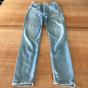 Agolde Nico Skinny Jeans Women 24 Blue Mid Rise Distressed Button Fly Stretch
